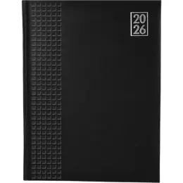 2026 Embossed Square A4 Diary Black